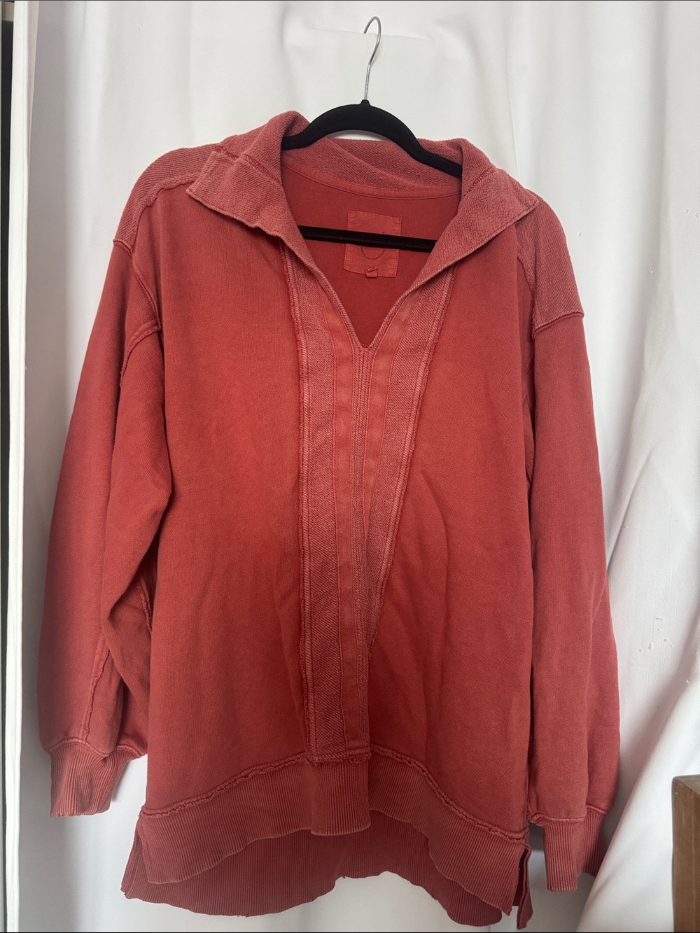 Aerie Down-To-Earth Henley Hoodie Oversized Sweatshirt - Size